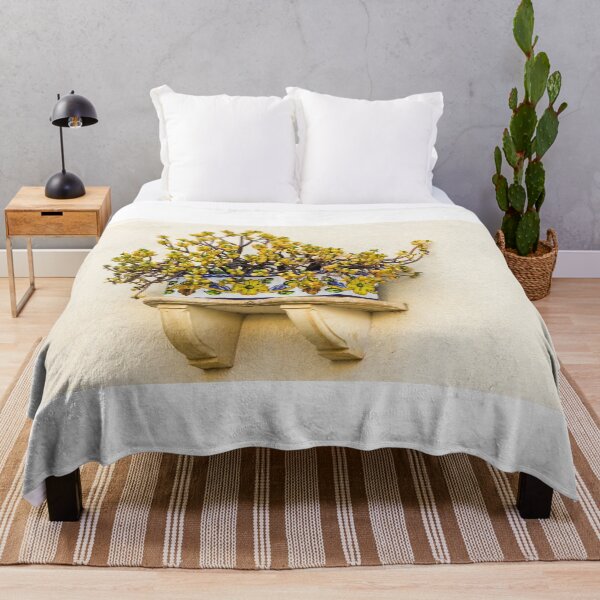 Item preview, Yellow Succulent Plant In Hand-Painted Ceramic Planter On Wall Shelf With Mediterranean Charm designed and sold by Nmallia.