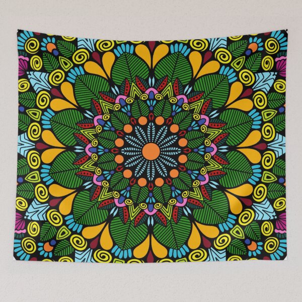 Item preview, Botanical Leaves Mandala - Vibrant Tropical Nature Pattern designed and sold by FioreDiCiliegio.