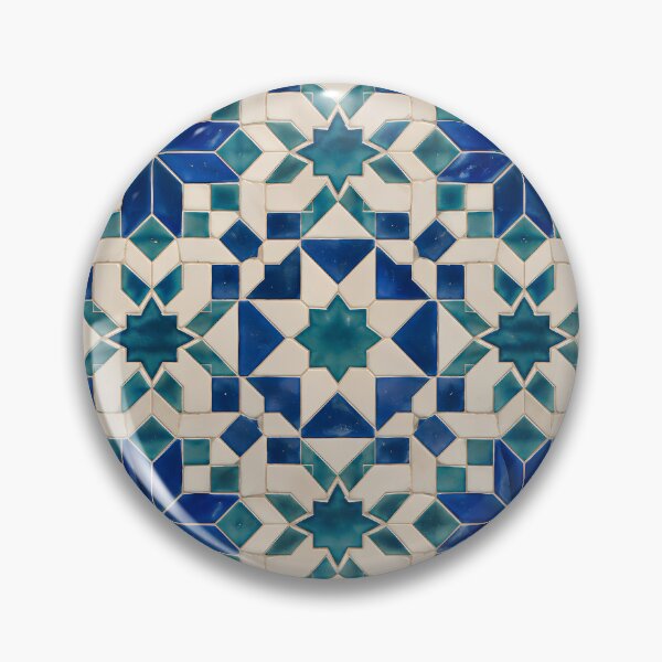 Item preview, Moroccan Zellige Cobalt Blue Geometric Star Tile Pattern designed and sold by Apex Designs.