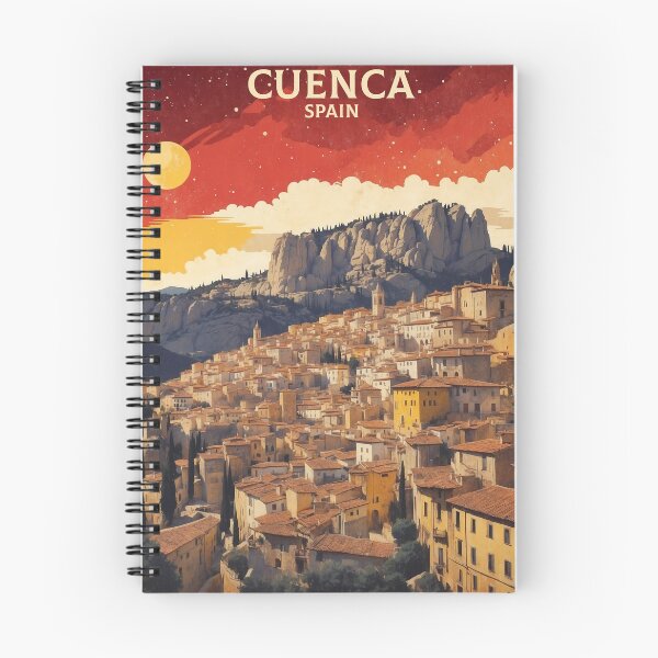 Aperçu de l'œuvre Affiche originale personnalisée de Cuenca, Espagne, style vintage, design pour t-shirt créée et vendue par Cool Robot Bro..