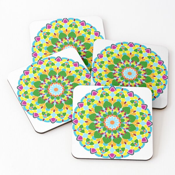 Item preview, Lineless Botanical Mandala - Bright Summer Nature Flower Pattern designed and sold by FioreDiCiliegio.