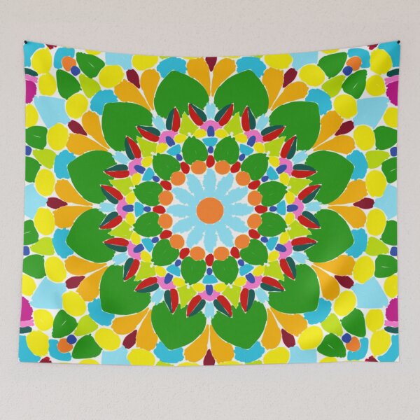 Item preview, Lineless Botanical Mandala - Bright Summer Nature Flower Pattern designed and sold by FioreDiCiliegio.