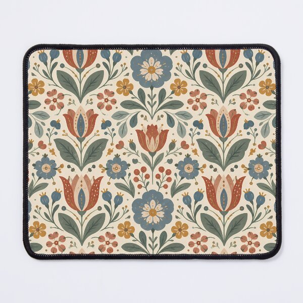 Item preview, Vintage Scandinavian Folk Art Tulip Floral Wallpaper Pattern designed and sold by Apex Designs.