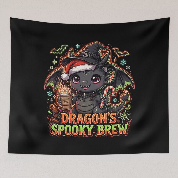 Item preview, Dragon's Spooky Brew Cute Dragon Coffee PSL Spooky Christmas designed and sold by Neon Bones Studio.