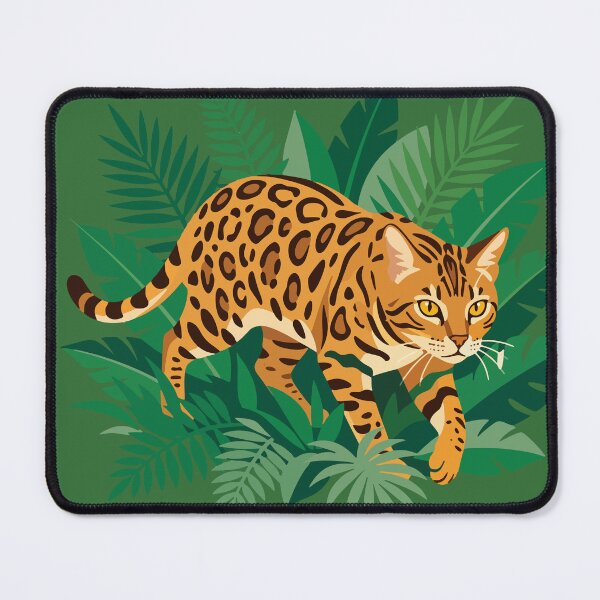 Item preview, Bengal Cat Prowling Through Jungle Leaves designed and sold by AIG - Andrei Ilie Graphics.