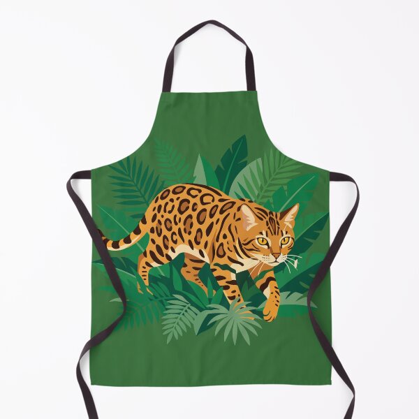 Item preview, Bengal Cat Prowling Through Jungle Leaves designed and sold by AIG - Andrei Ilie Graphics.