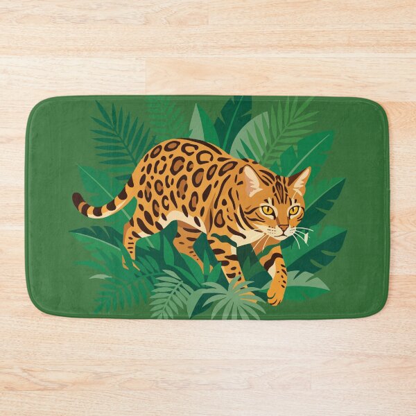 Item preview, Bengal Cat Prowling Through Jungle Leaves designed and sold by AIG - Andrei Ilie Graphics.