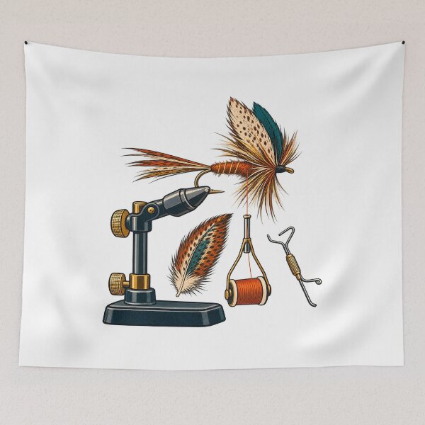 Item preview, Fly Tying Vise Workshop Illustration designed and sold by Philippa Shop.