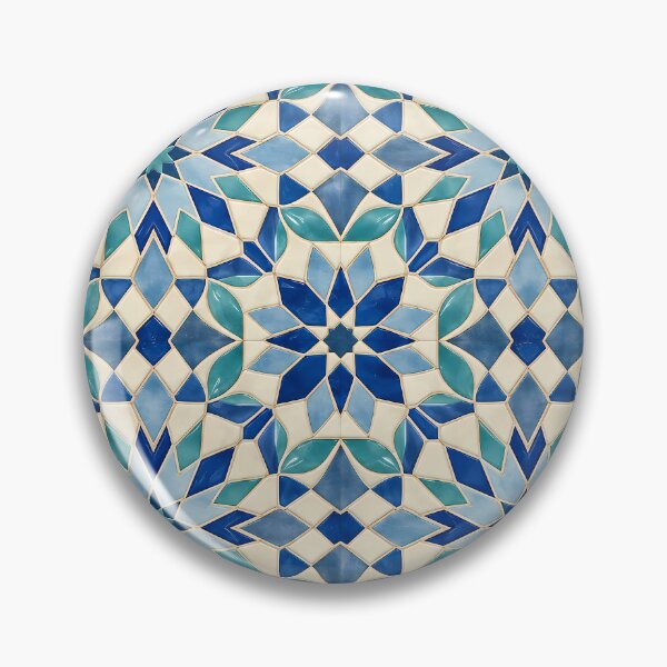 Item preview, Moroccan Cobalt Blue Zellige Geometric Star Tile Pattern designed and sold by Apex Designs.
