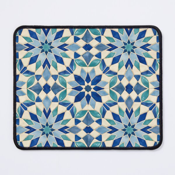 Item preview, Moroccan Cobalt Blue Zellige Geometric Star Tile Pattern designed and sold by Apex Designs.