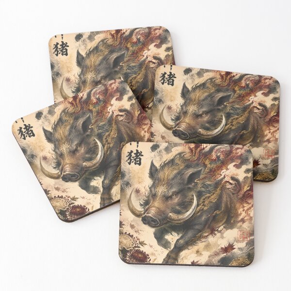 Item preview, Sacred Wild Boar | Japanese Shinto Boar Spirit & Mythology Art designed and sold by kaxymax.