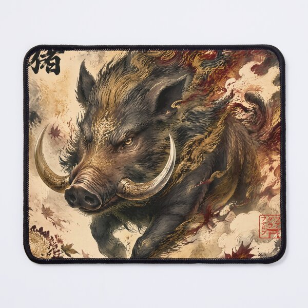 Item preview, Sacred Wild Boar | Japanese Shinto Boar Spirit & Mythology Art designed and sold by kaxymax.