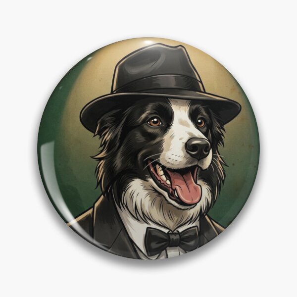 Aperçu de l'œuvre Un border collie dans le rôle d'un gangster de bar clandestin des années 1920 créée et vendue par 123ks.
