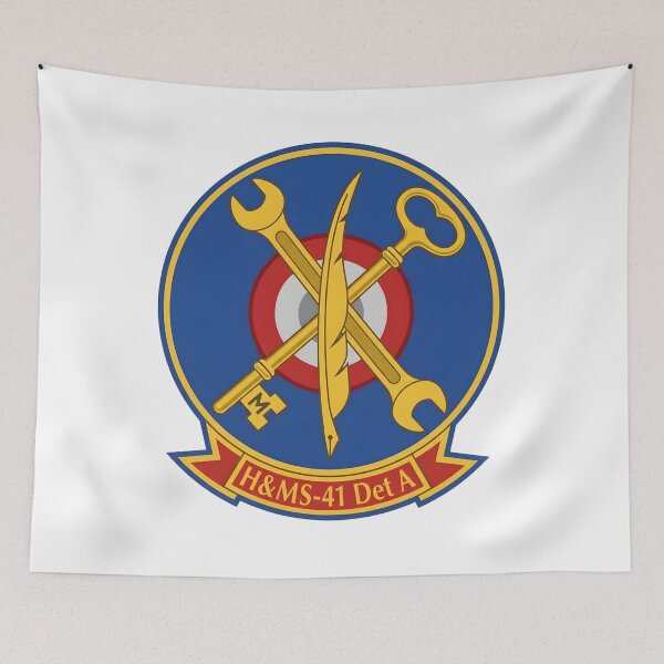 Aperçu de l'œuvre Insigne officiel du détachement A du H&MS-41 de l'USMC (Escadron de quartier général et de maintenance 41) créée et vendue par CharlieDesings.