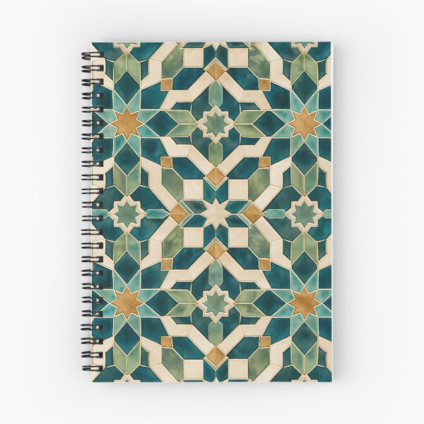 Item preview, Moroccan Teal Gold Zellige Geometric Mosaic Tile Pattern designed and sold by Apex Designs.