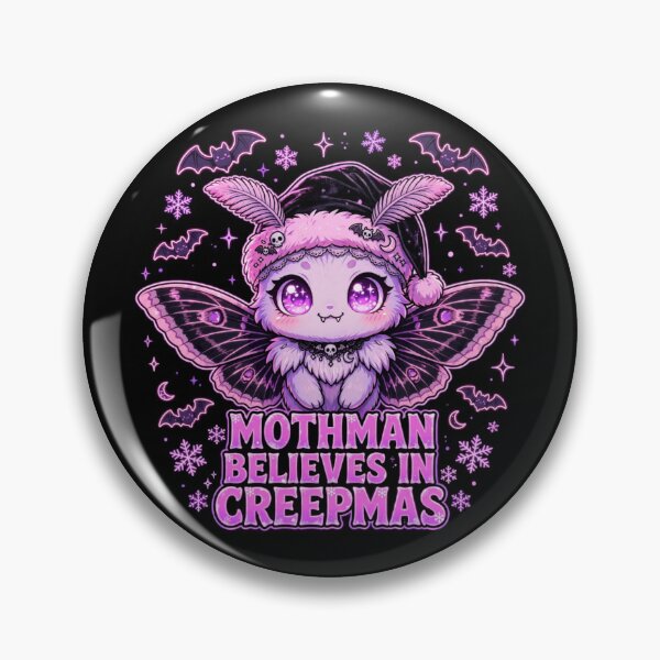 Item preview, Mothman Believes In Creepmas Cute Cryptid Santa Hat Spooky Christmas designed and sold by Neon Bones Studio.