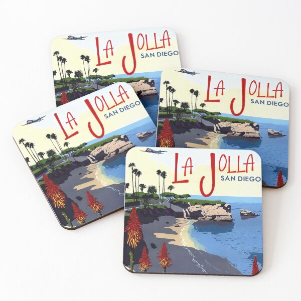 Item preview, La Jolla San Diego Poster Original Custom Travel Tourism Vintage Poster Wall Art Design Tee Shirt designed and sold by Cool Robot Bro..