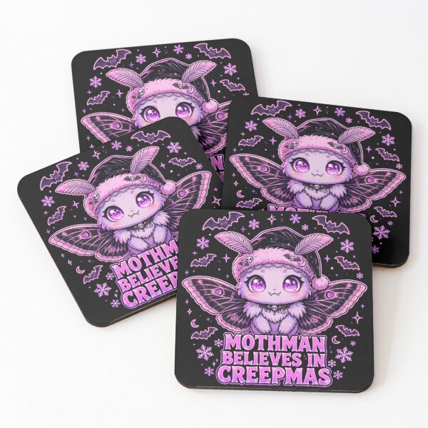 Item preview, Mothman Believes In Creepmas Cute Cryptid Santa Hat Spooky Christmas designed and sold by Neon Bones Studio.