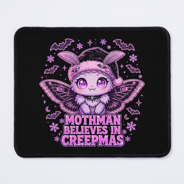 Item preview, Mothman Believes In Creepmas Cute Cryptid Santa Hat Spooky Christmas designed and sold by Neon Bones Studio.