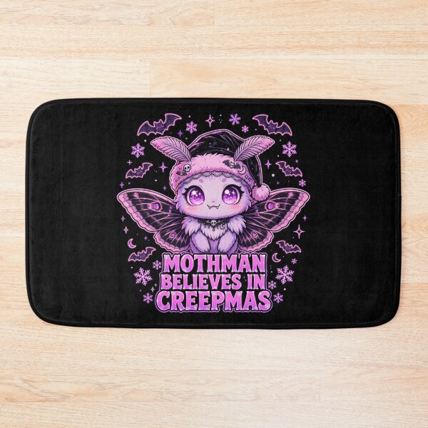 Item preview, Mothman Believes In Creepmas Cute Cryptid Santa Hat Spooky Christmas designed and sold by Neon Bones Studio.