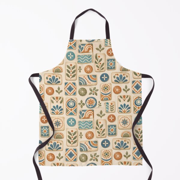 Item preview, Mediterranean Blue Terracotta Botanical Ceramic Tile Mosaic Pattern designed and sold by Apex Designs.