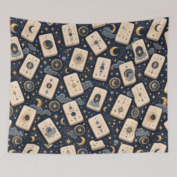 Item preview, Celestial Mahjong Inspired Moon and Stars Tile Pattern designed and sold by Apex Designs.