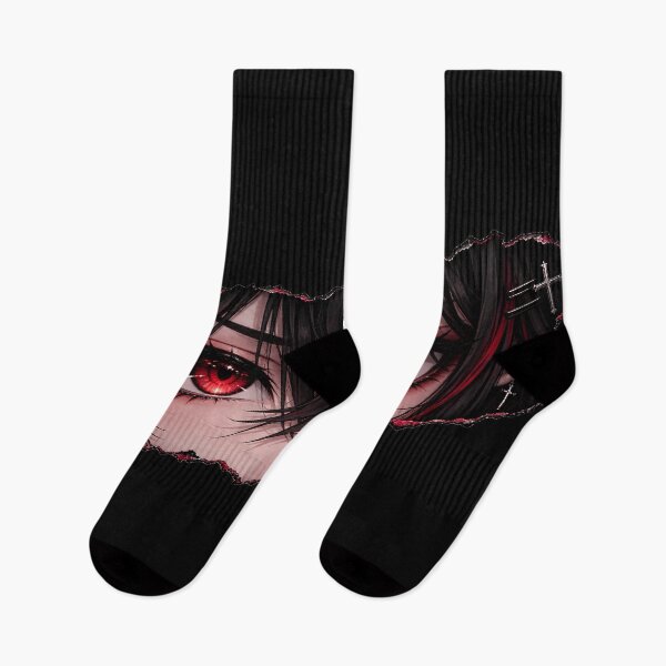 Item preview, Goth Anime Girl with Red Eyes Ripped Paper designed and sold by AnimDream .