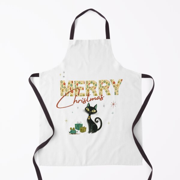 Item preview, Mid Century Modern Black Cat Merry Christmas--AI Generated Art designed and sold by sierralimawisky.