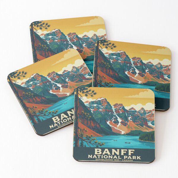 Item preview, Banff National Park Vintage Poster Canadian Rockies Turquoise Lakes designed and sold by GabeMountainArt.