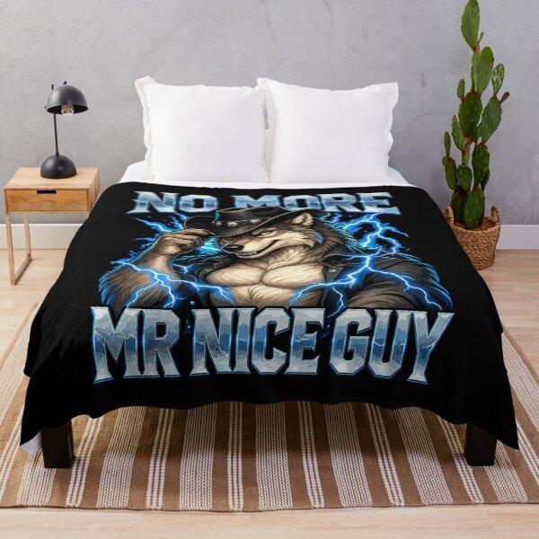 Aperçu de l'œuvre No More Mr Nice Guy Cowboy Wolf Lightning Design créée et vendue par stmpdwrld.