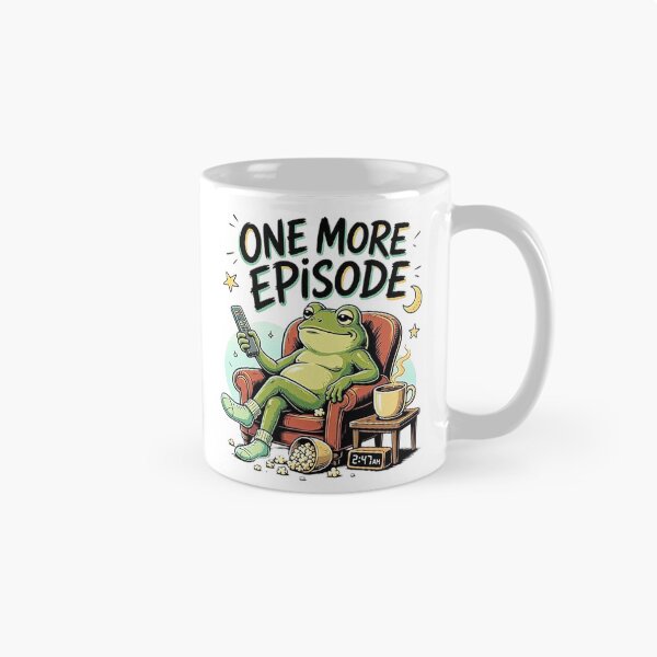 Item preview, One More Episode Funny Frog Binge Watching Illustration designed and sold by Dogandesighn.