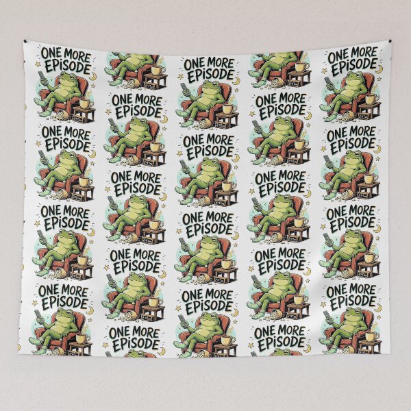 Item preview, One More Episode Funny Frog Binge Watching Illustration designed and sold by Dogandesighn.