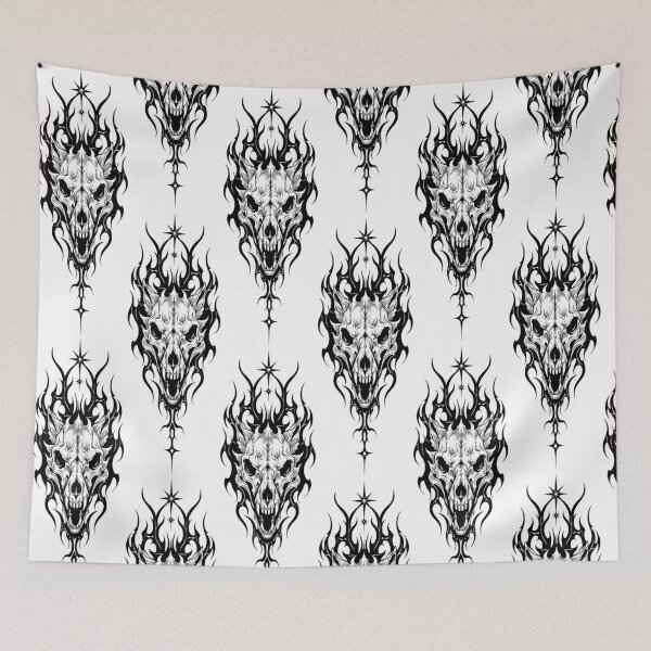Item preview, Gothic Wolf Skull Sigil designed and sold by MORIANO TATTOOS.