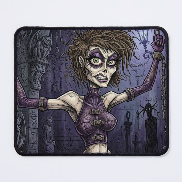 Item preview, Chained Dark Necromancer Sorceress fantasy art designed and sold by Vintage Designs +.