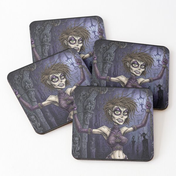 Item preview, Chained Dark Necromancer Sorceress fantasy art designed and sold by Vintage Designs +.