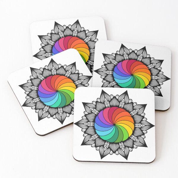 Item preview, Rainbow Spiral Mandala - Chakra Vortex Geometric Art designed and sold by FioreDiCiliegio.