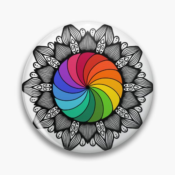 Item preview, Rainbow Spiral Mandala - Chakra Vortex Geometric Art designed and sold by FioreDiCiliegio.