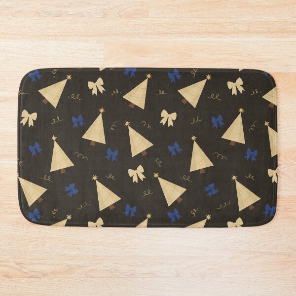 Item preview, Hand-drawn Christmas trees and blue bows cozy winter pattern designed and sold by katemaxi.
