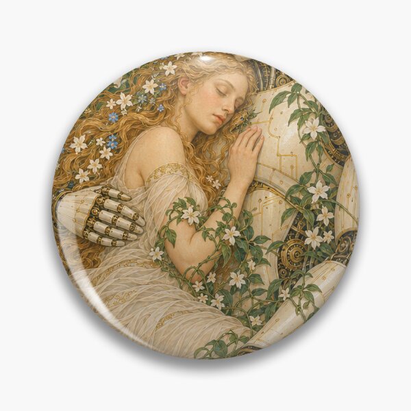 Item preview, Eternal Embrace Aurora Palette Cyber Renaissance Art Print designed and sold by DMarquiseArt.
