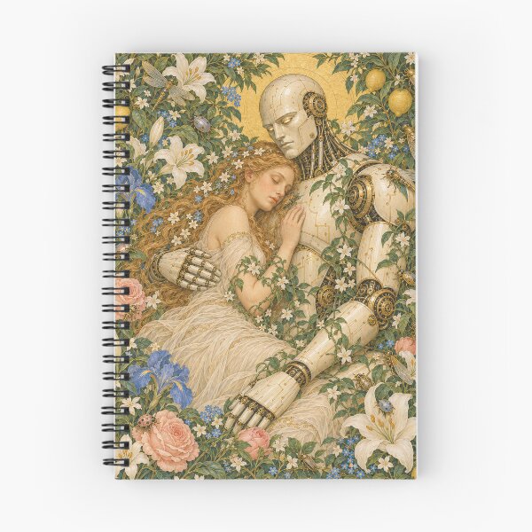 Item preview, Eternal Embrace Aurora Palette Cyber Renaissance Art Print designed and sold by DMarquiseArt.
