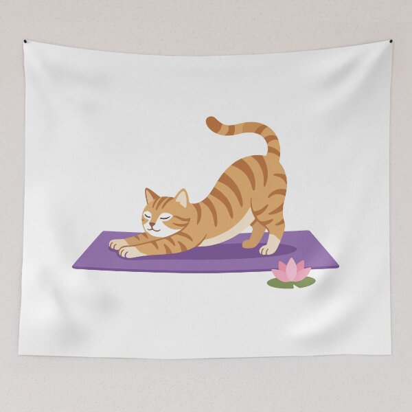 Item preview, Cute Orange Tabby Cat Doing Yoga Pose designed and sold by AIG - Andrei Ilie Graphics.