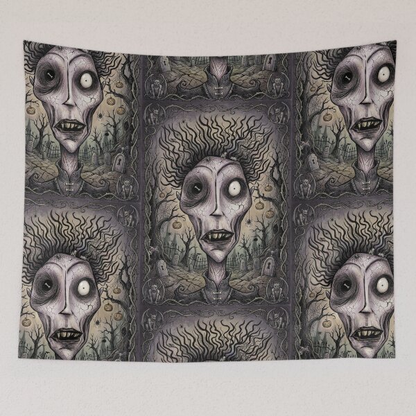 Aperçu de l'œuvre Homme sombre et décrépit, portrait de monstre effrayant créée et vendue par Vintage Designs +.