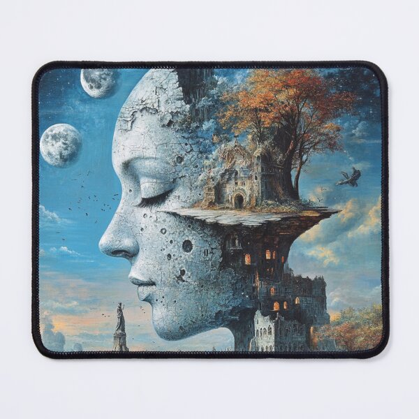 Item preview, surreal face moon castle designed and sold by MaciejPetelski.