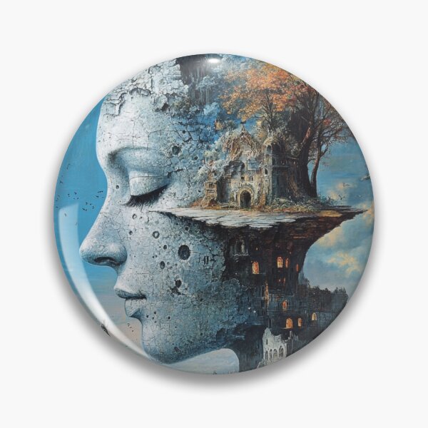 Item preview, surreal face moon castle designed and sold by MaciejPetelski.