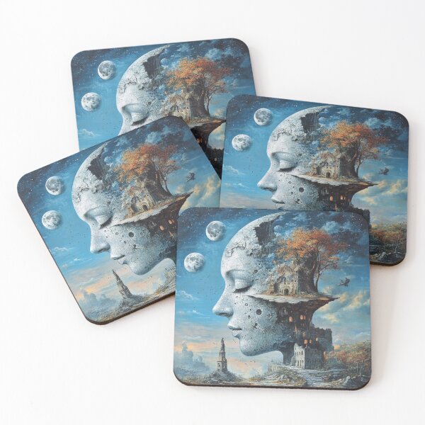 Item preview, surreal face moon castle designed and sold by MaciejPetelski.