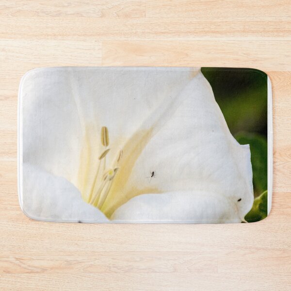 Item preview, White Flower Close-Up With Tiny Mosquito On Petal Showing Stamen And Delicate Floral Texture designed and sold by Nmallia.