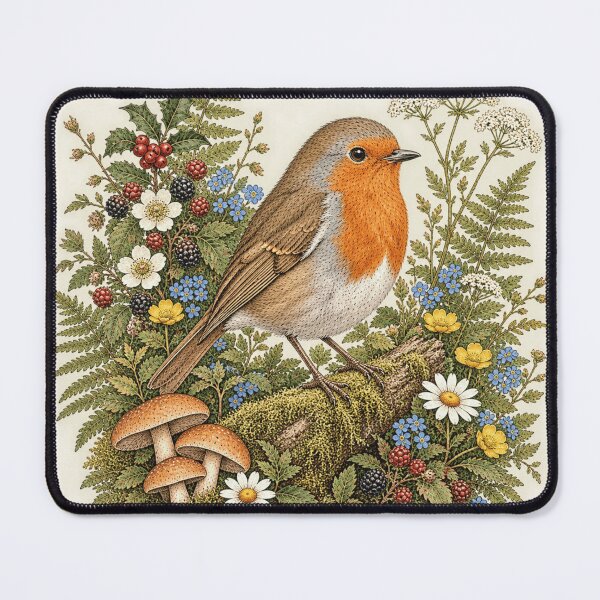 Item preview, Vintage Robin Bird Woodland Botanical Illustration designed and sold by lovepower.