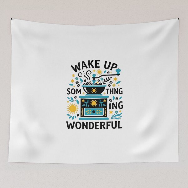 Item preview, Vintage Coffee Grinder with Beans Folk Art Illustration designed and sold by SHOP-Corner.