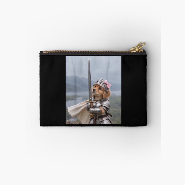 Item preview, Cute Knight Golden Retriever in Armor with Sword and Pink Bow Meme designed and sold by love3617.