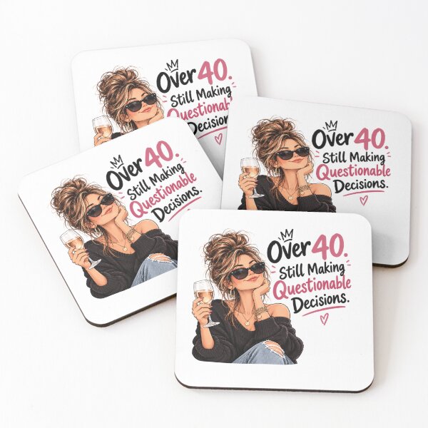 Item preview, Over 40 Still Making Questionable Decisions – Funny Women’s Shirt designed and sold by MotylekAnia.